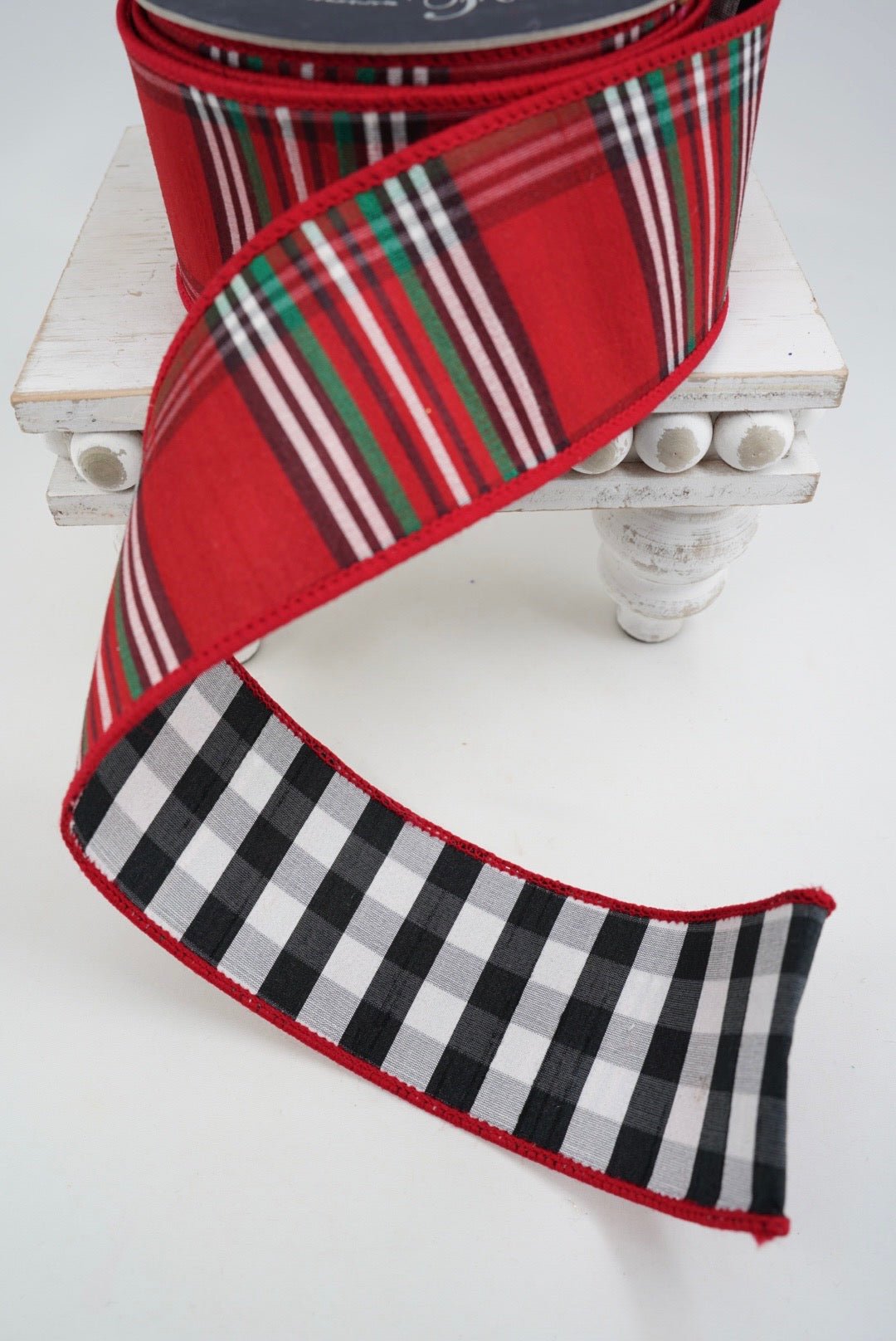 Multi Homestead Holiday Plaid Farrisilk Wired Ribbon - 2.5" - Greenery MarketRK858-32