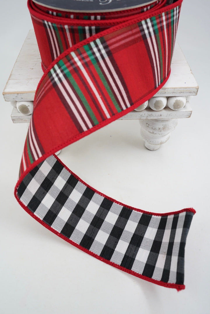 Multi Homestead Holiday Plaid Farrisilk Wired Ribbon - 2.5" - Greenery MarketRK858-32