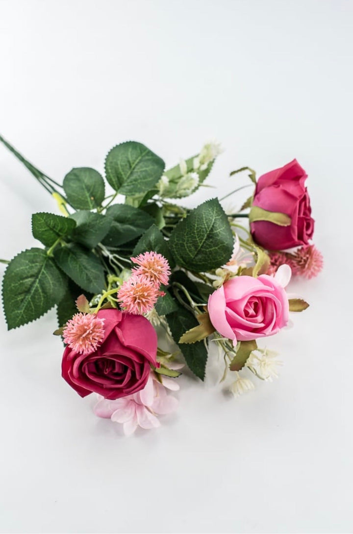 Multi Pink Rose Bush - 15" - Greenery MarketArtificial Flowers64034BU15