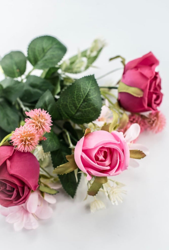 Multi Pink Rose Bush - 15" - Greenery MarketArtificial Flowers64034BU15