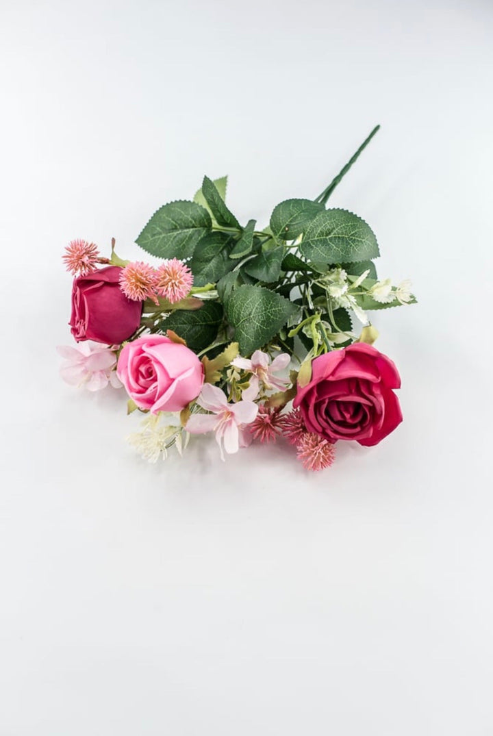 Multi Pink Rose Bush - 15" - Greenery MarketArtificial Flowers64034BU15