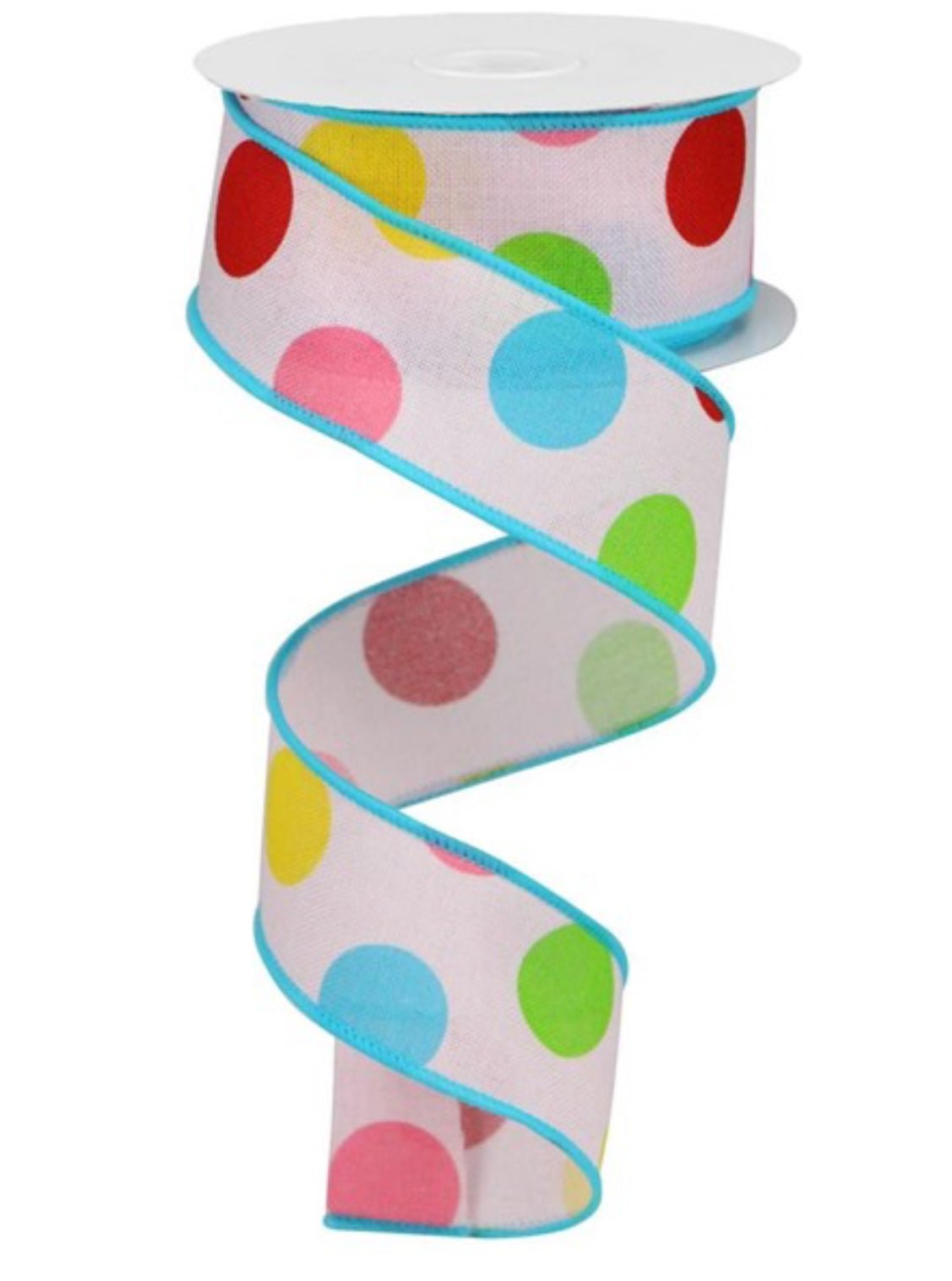 Multi polka dot faux wired ribbon 1.5” - Greenery MarketWired ribbonRGA166215