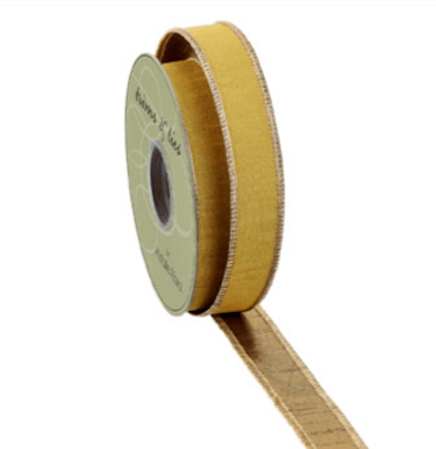 Mustard & Gold Metallic Fused Dupion Ribbon - 1" - Greenery MarketRW7013-MD/GO