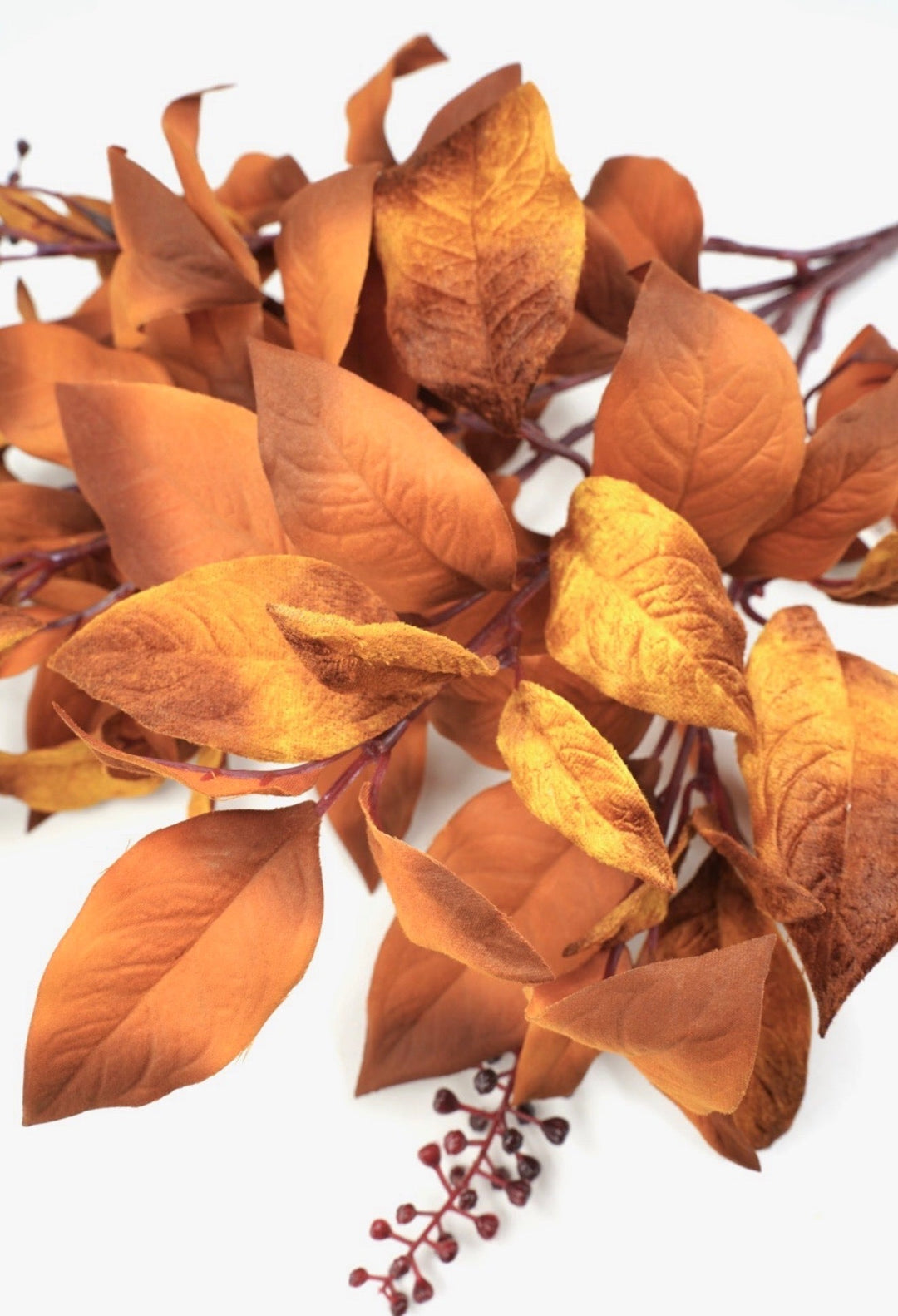 Mustard Velvet Leaf With Berry Bush - 16" - Greenery MarketXF686MUS