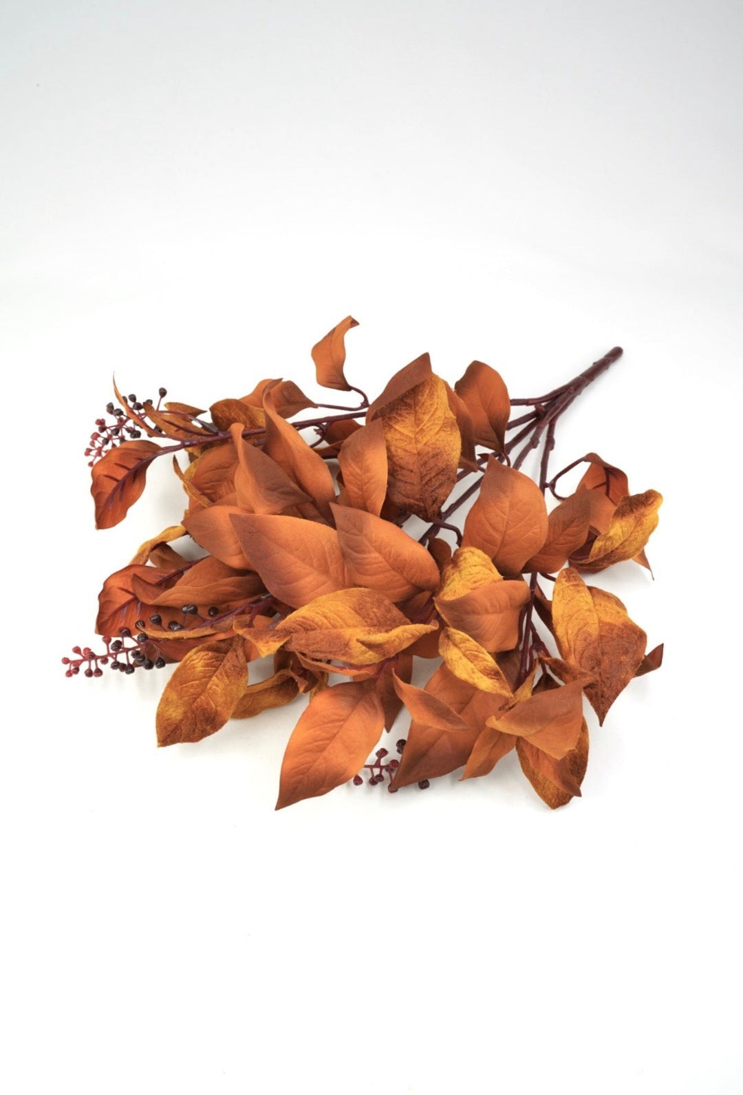 Mustard Velvet Leaf With Berry Bush - 16" - Greenery MarketXF686MUS