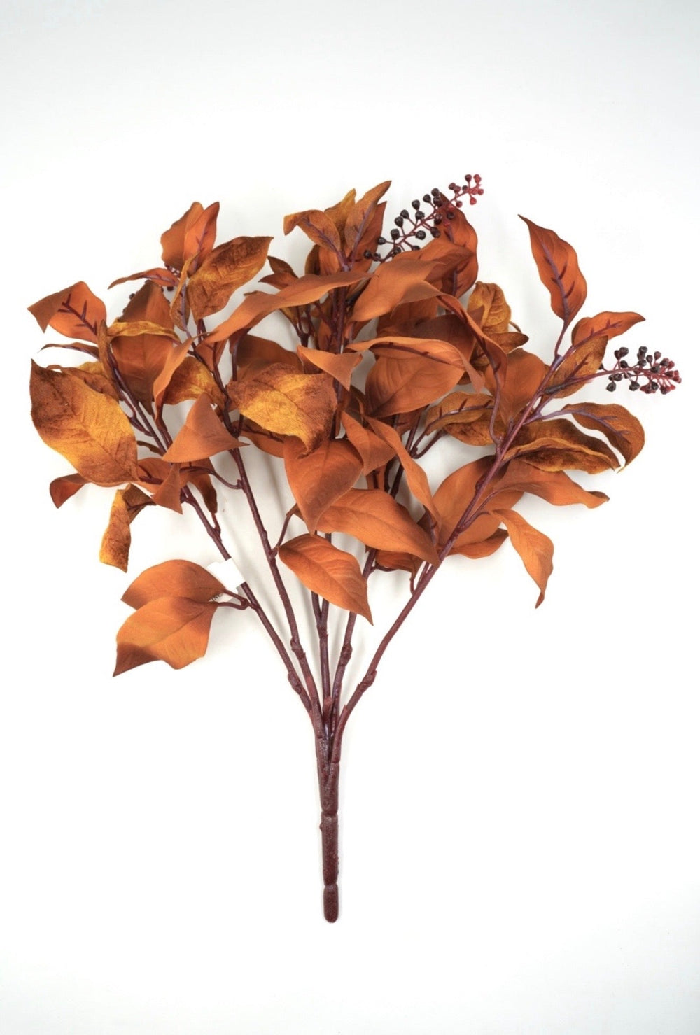 Mustard Velvet Leaf With Berry Bush - 16" - Greenery MarketXF686MUS