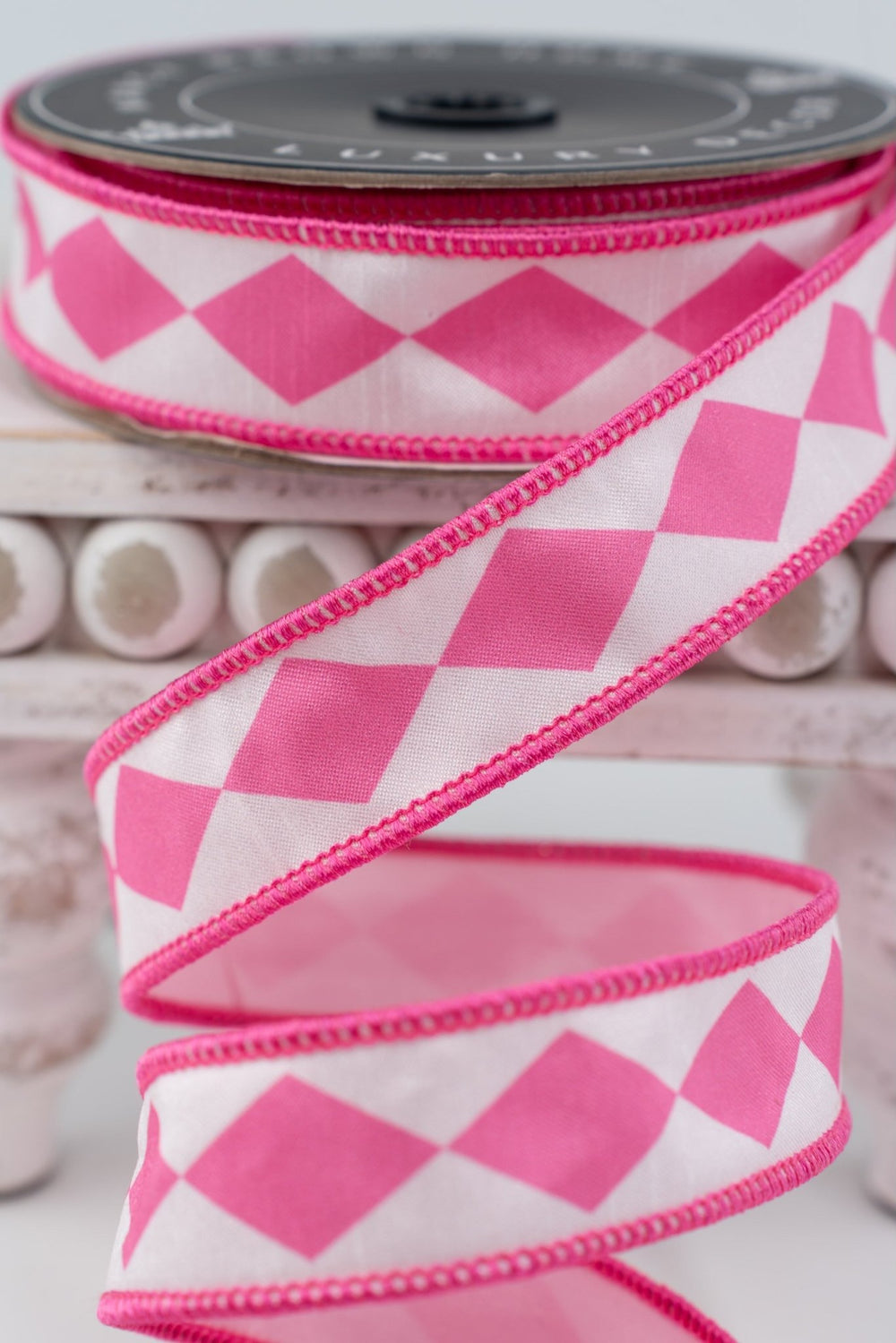 Nancy Brown Home Light Pink Double Sided Wired Ribbon - 1" - Greenery MarketWired Ribbon26-1319A