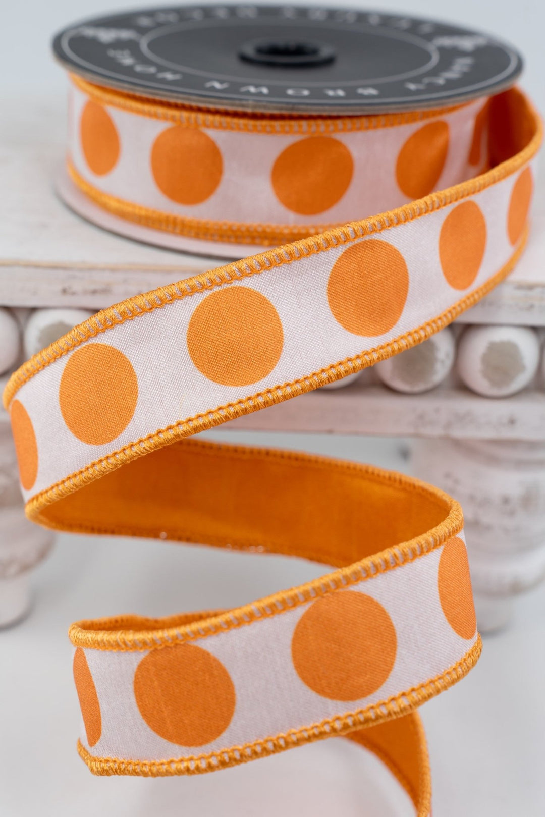 Nancy Brown Home Orange Double Sided Wired Ribbon - 1" - Greenery MarketWired Ribbon26-1262C