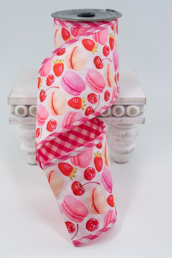 Small Sweets Ribbon Nancy Brown Home Pink Sweets & Gingham Double Sided Wired Ribbon - 4 ...