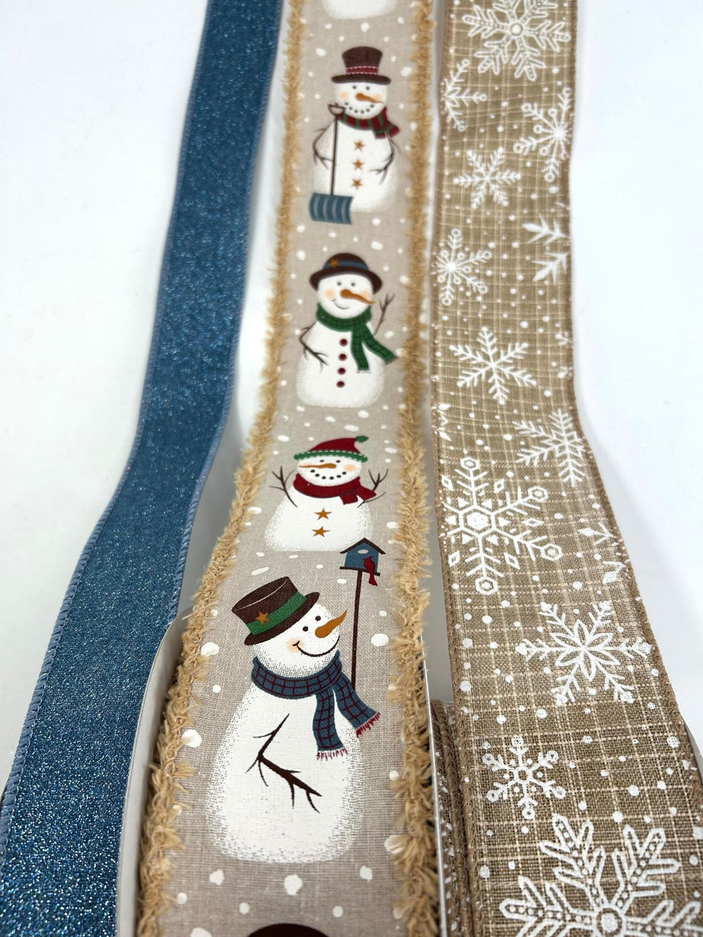 Natural Snowman Bow Bundle x 3 ribbons - Greenery MarketRibbons & TrimNatSnowmanx3