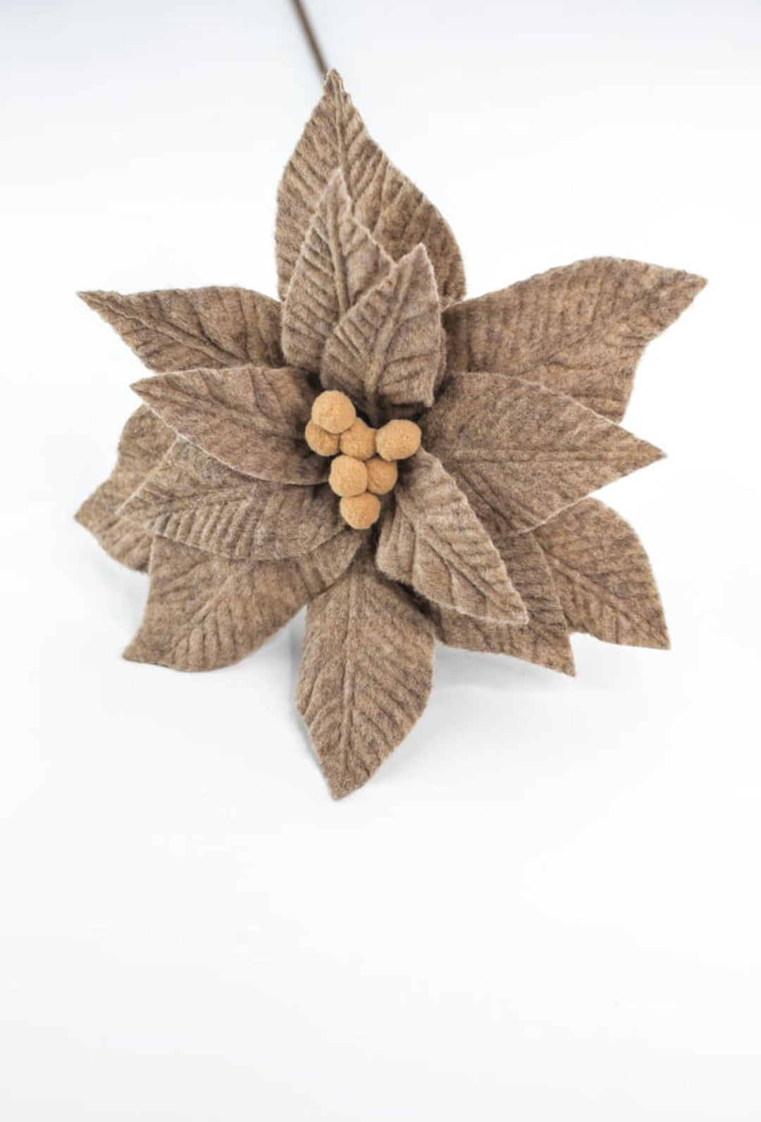Natural Tan / Taupe felt poinsettia stem - Greenery MarketXS411418