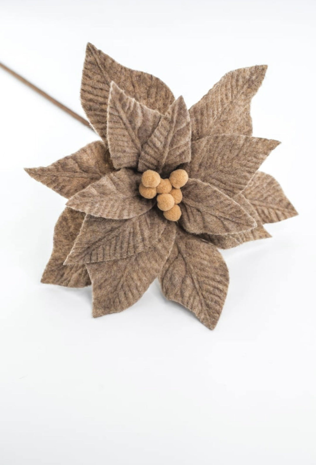 Natural Tan / Taupe felt poinsettia stem - Greenery MarketXS411418
