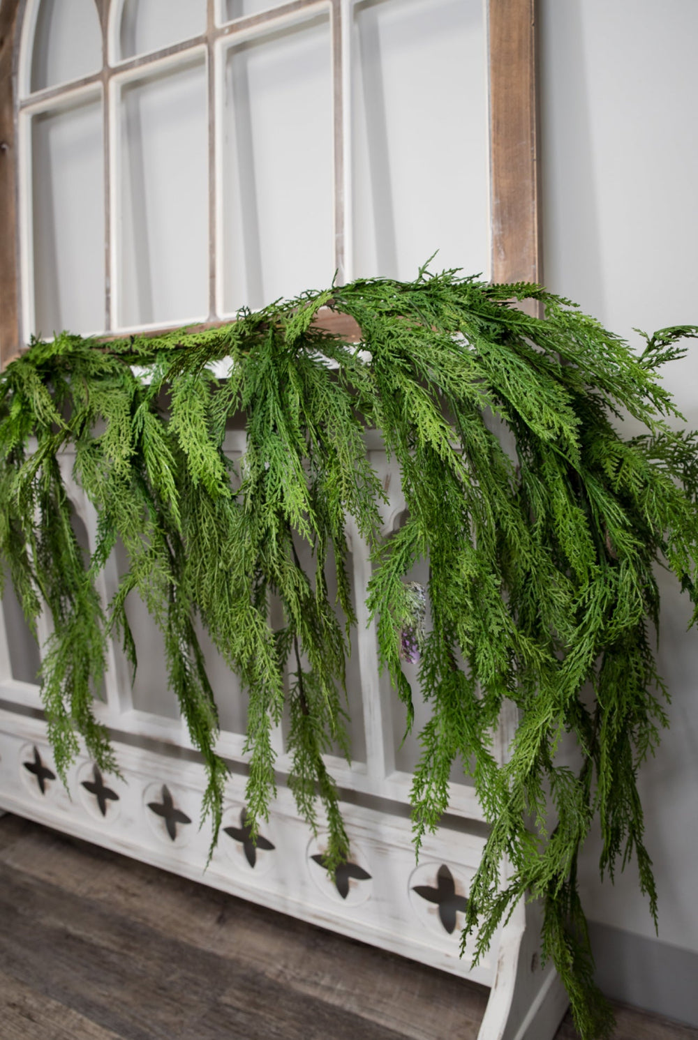 Natural touch dripping cedar garland 40” - Greenery MarketMTX73278