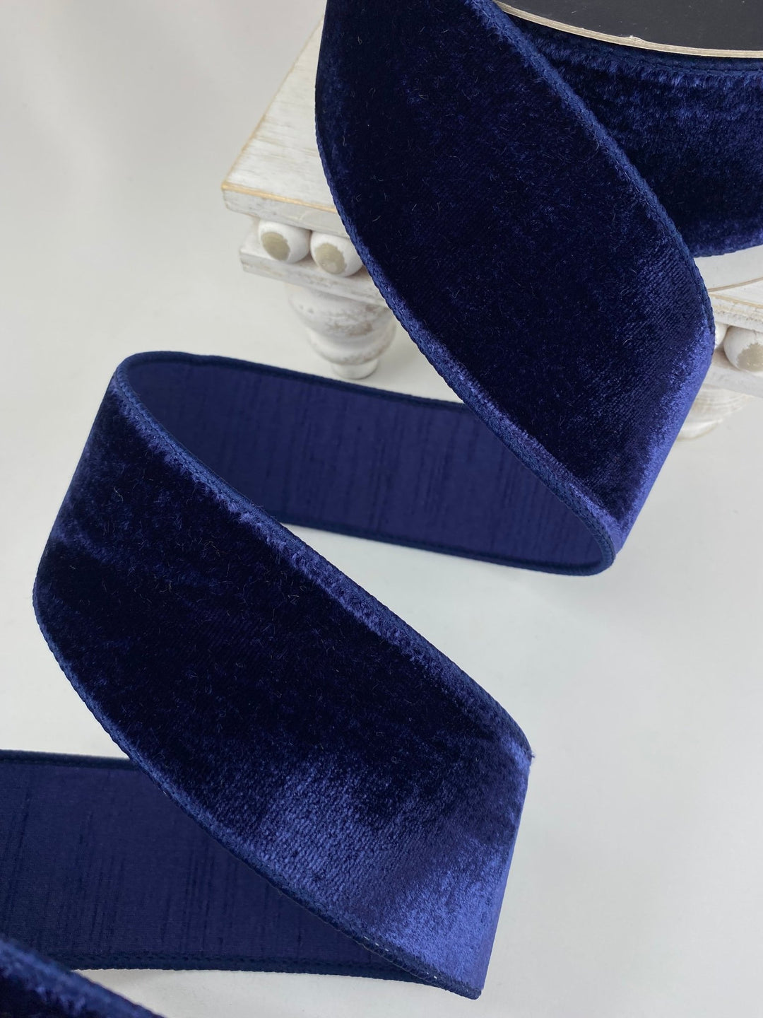 Navy Blue Velvet Farrisilk Wired Ribbon - 2.5" - Greenery MarketRibbons & TrimRG803 - 21