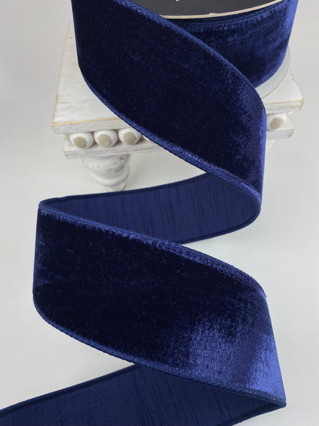 Navy Blue Velvet Farrisilk Wired Ribbon - 2.5" - Greenery MarketRibbons & TrimRG803 - 21