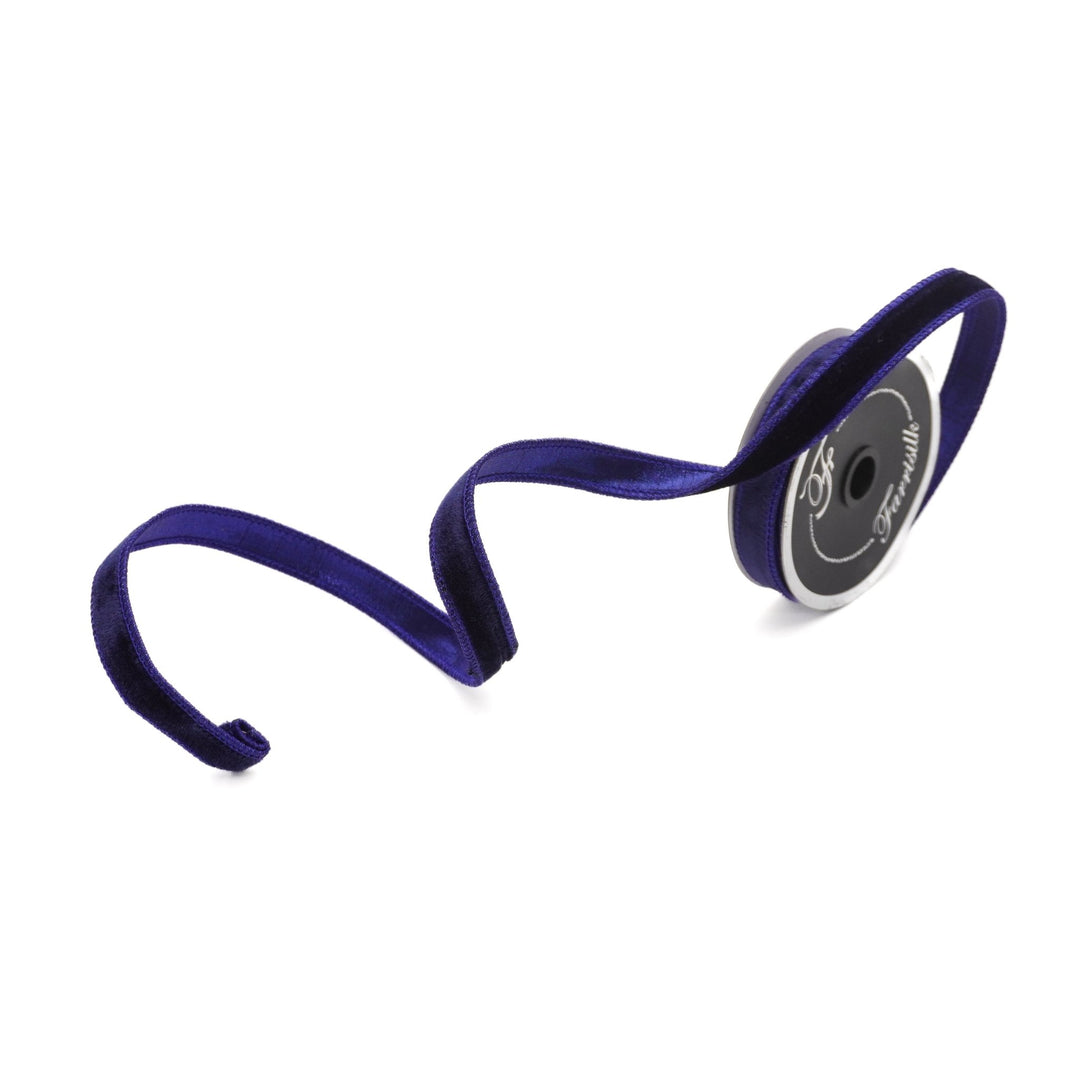 Navy Blue Velvet Luster Farrisilk Wired Ribbon - .75" - Greenery MarketRV000 - 21