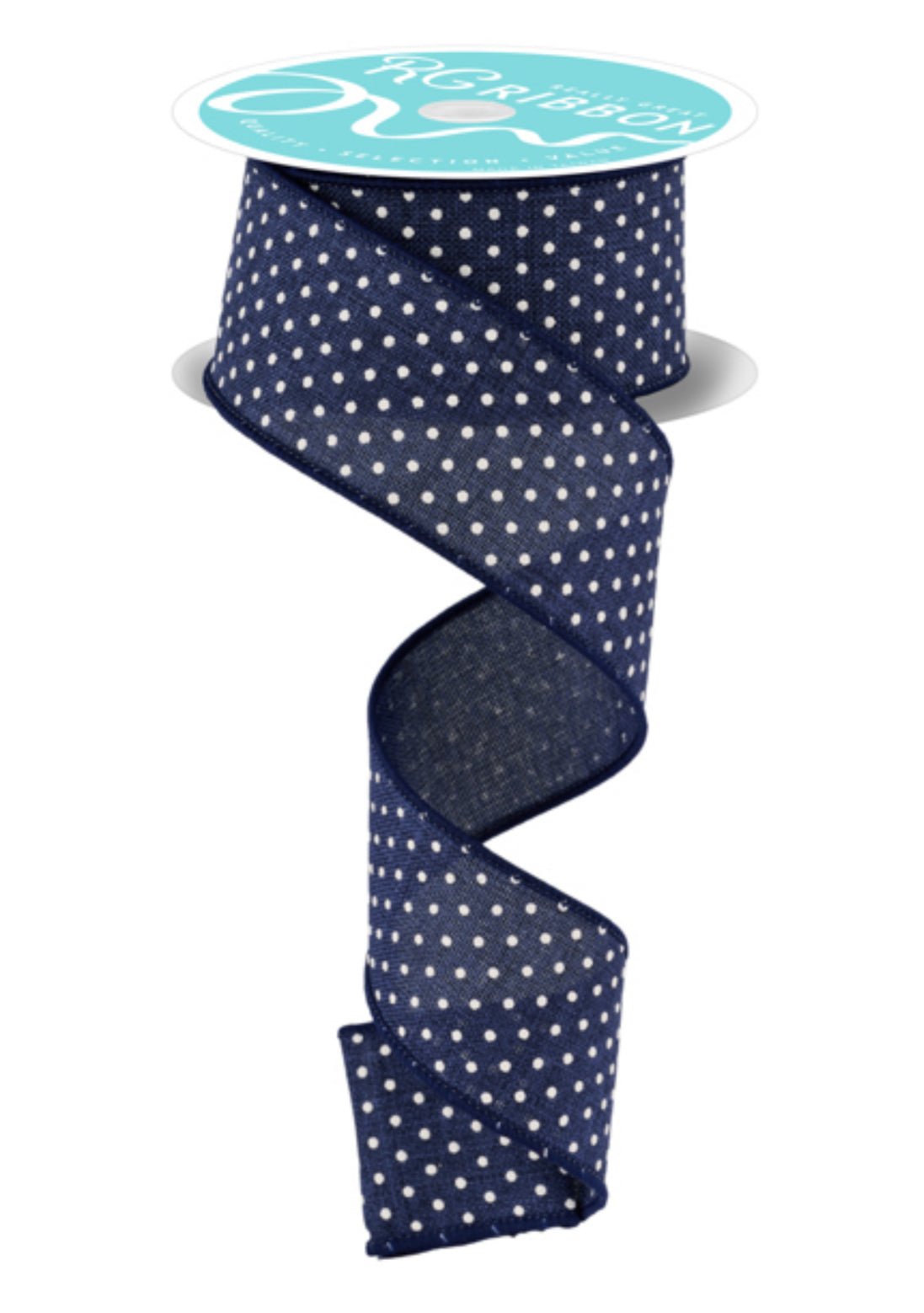 Navy blue with white raised dots ribbon 1.5
