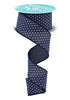 Navy blue with white raised dots ribbon 1.5" - Greenery MarketWired ribbonRG0165119