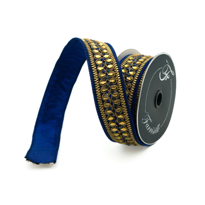 Navy King Edward Farrisilk Wired Ribbon - 1.5" - Greenery MarketRibbons & TrimRK339-21