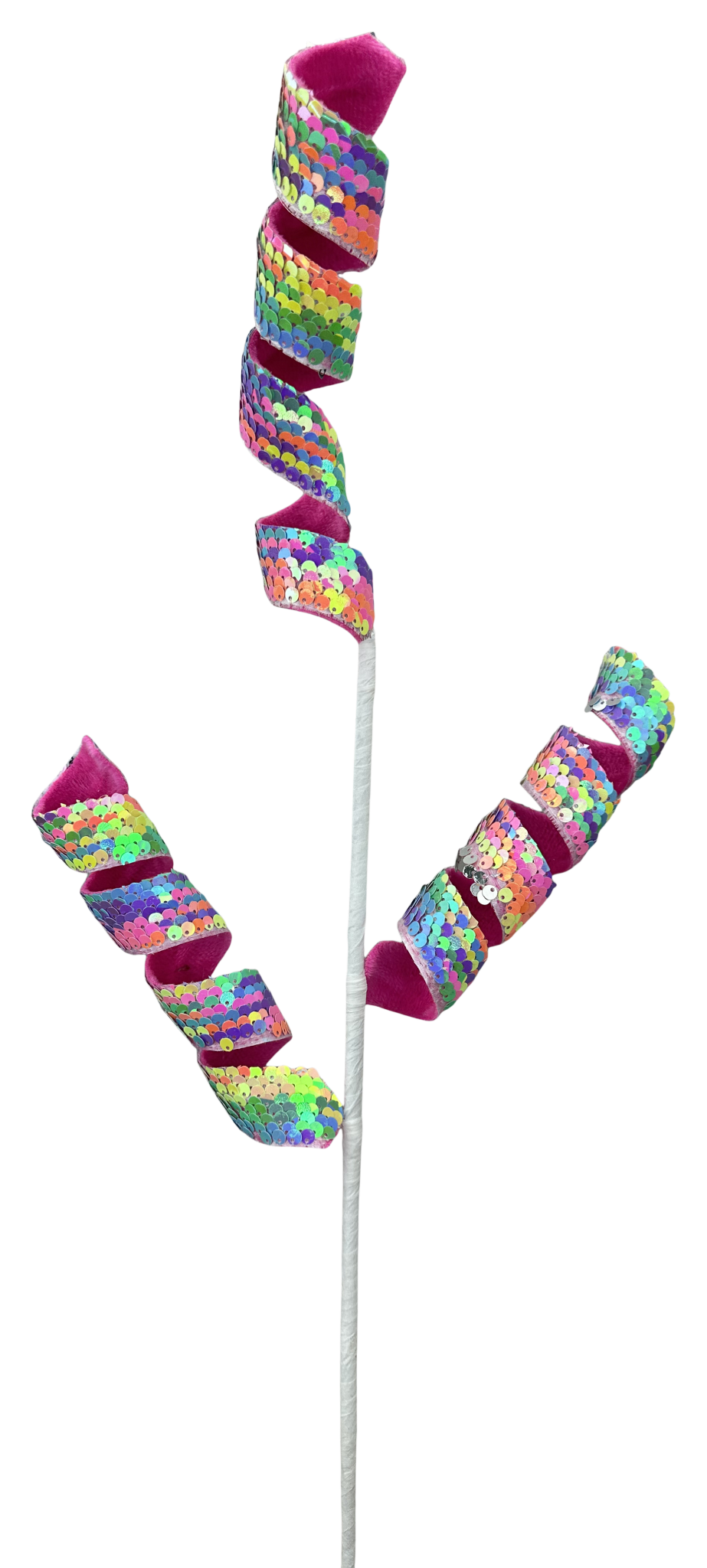 Neon Sequin Iridescent Curly Spray - 28" - Greenery Market63886NEON