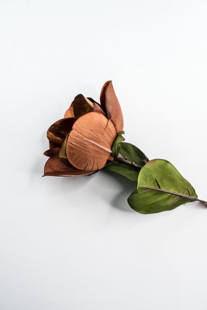 Nutmeg Glamour Velvet Magnolia Spray - 29" - Greenery MarketXF662NUT