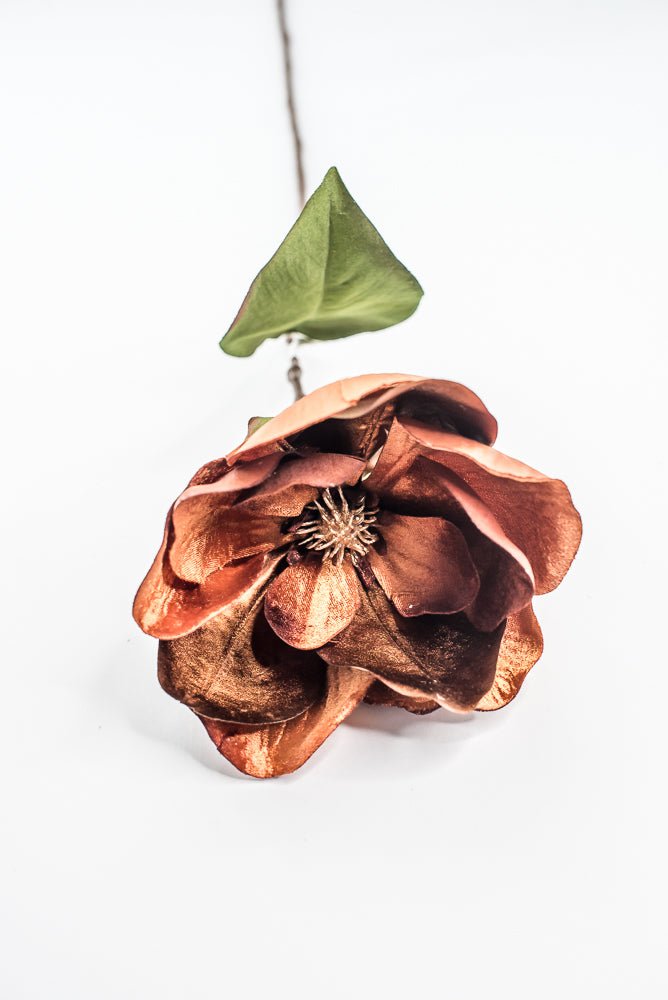 Nutmeg Glamour Velvet Magnolia Spray - 29" - Greenery MarketXF662NUT