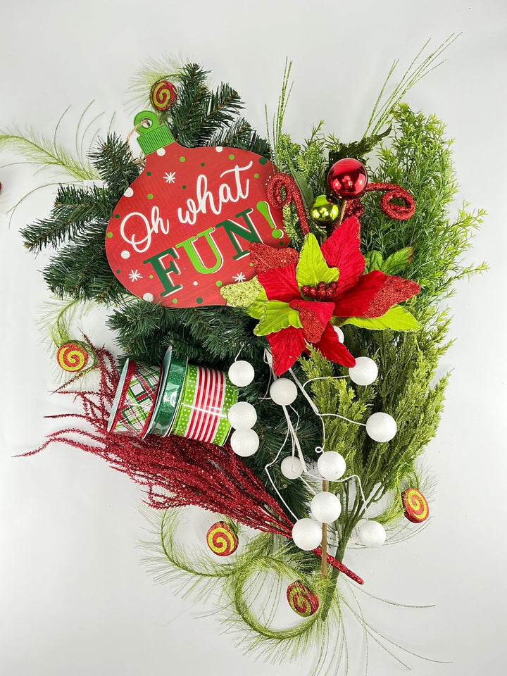 Oh what fun lime Christmas kit with swag - Greenery MarketFunswagWILLOWx12