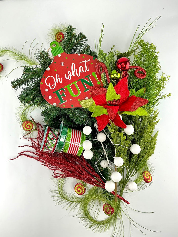 Oh what fun lime Christmas kit with swag - Greenery MarketFunswagWILLOWx12