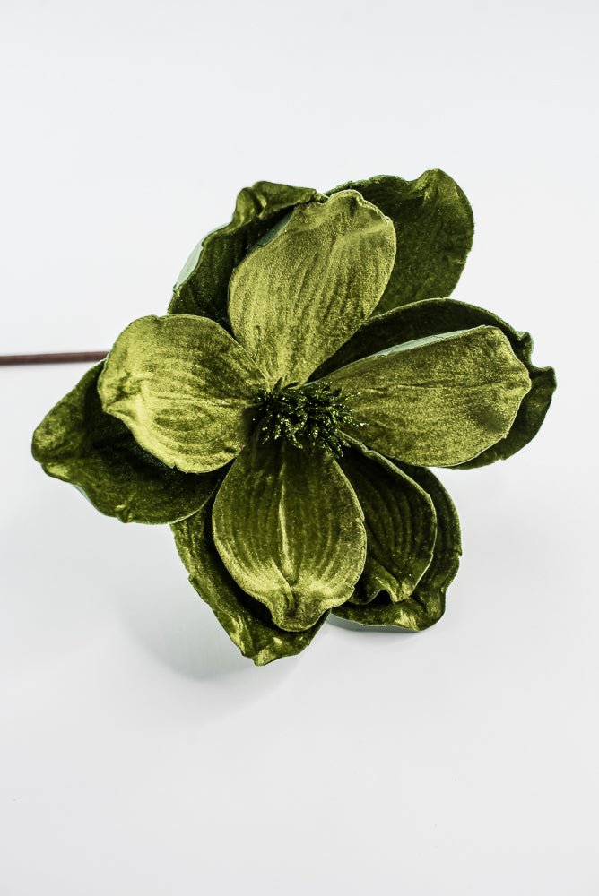 Olive Green, Velvet Magnolia Stem - Greenery Market86611OLIVE