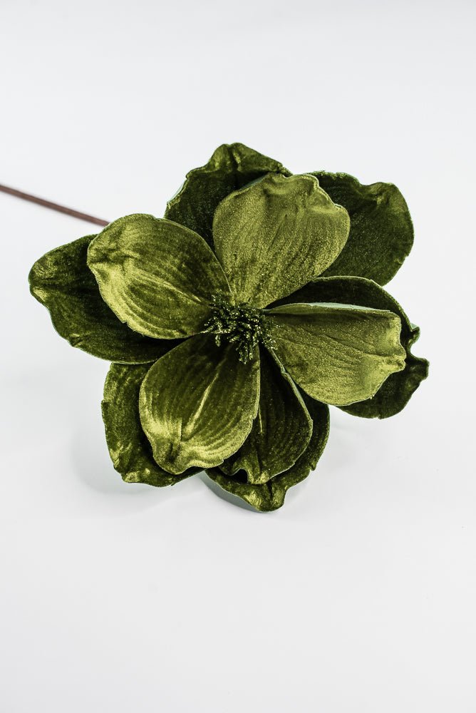 Olive Green, Velvet Magnolia Stem - Greenery Market86611OLIVE