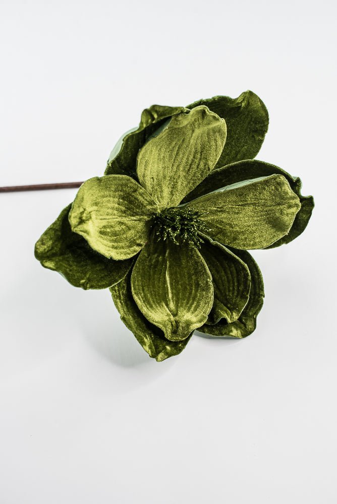 Olive Green, Velvet Magnolia Stem - Greenery Market86611OLIVE