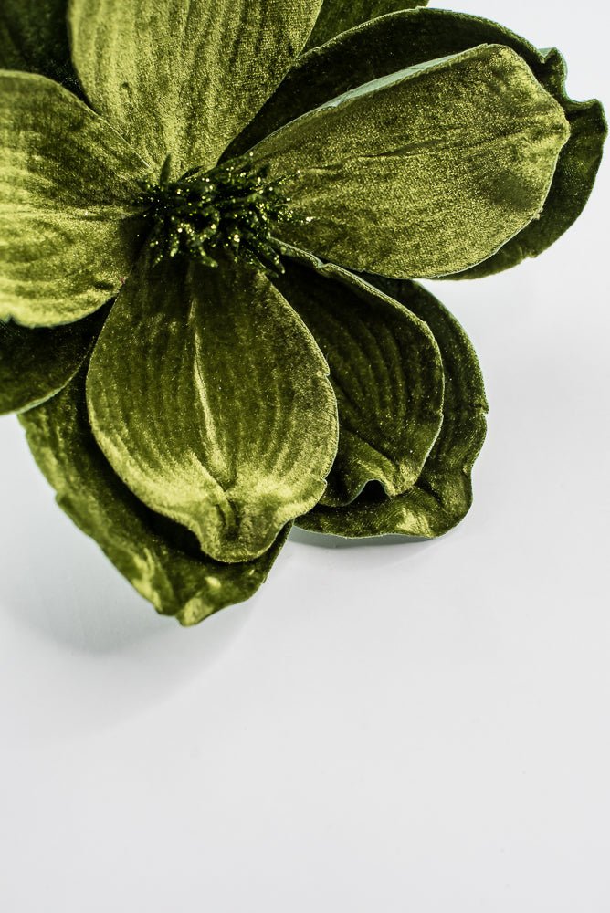Olive Green, Velvet Magnolia Stem - Greenery Market86611OLIVE