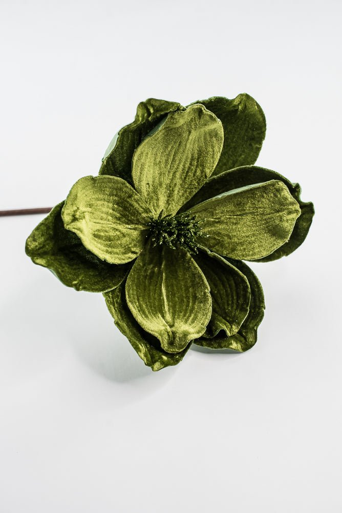 Olive Green, Velvet Magnolia Stem - Greenery Market86611OLIVE