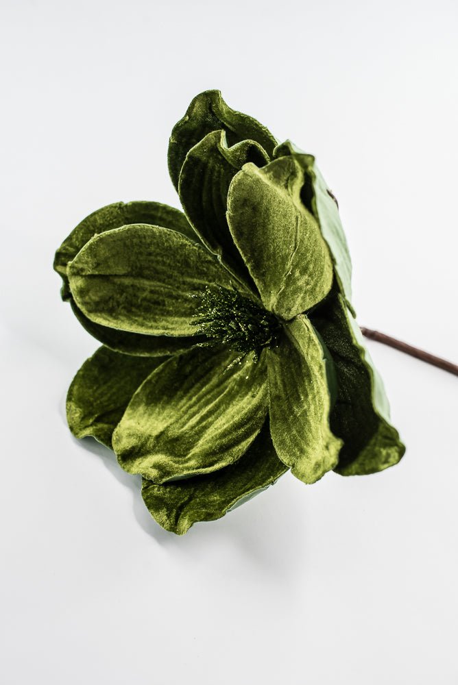 Olive Green, Velvet Magnolia Stem - Greenery Market86611OLIVE