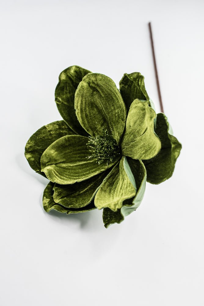 Olive Green, Velvet Magnolia Stem - Greenery Market86611OLIVE