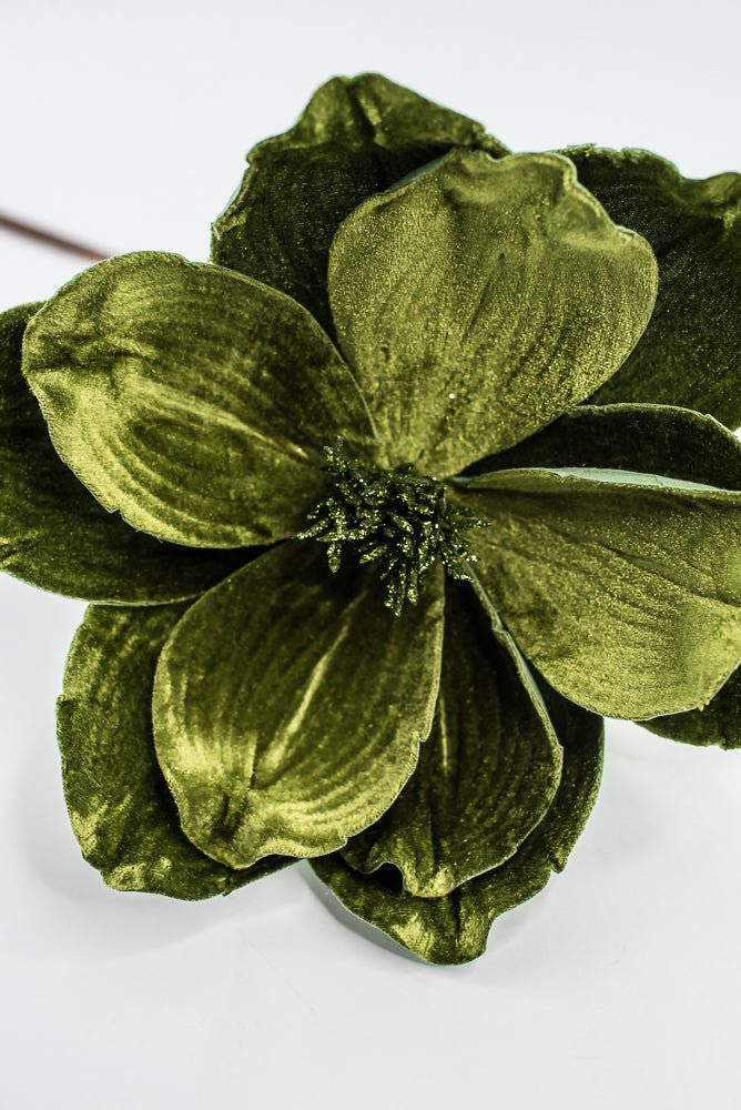 Olive Green, Velvet Magnolia Stem - Greenery Market86611OLIVE