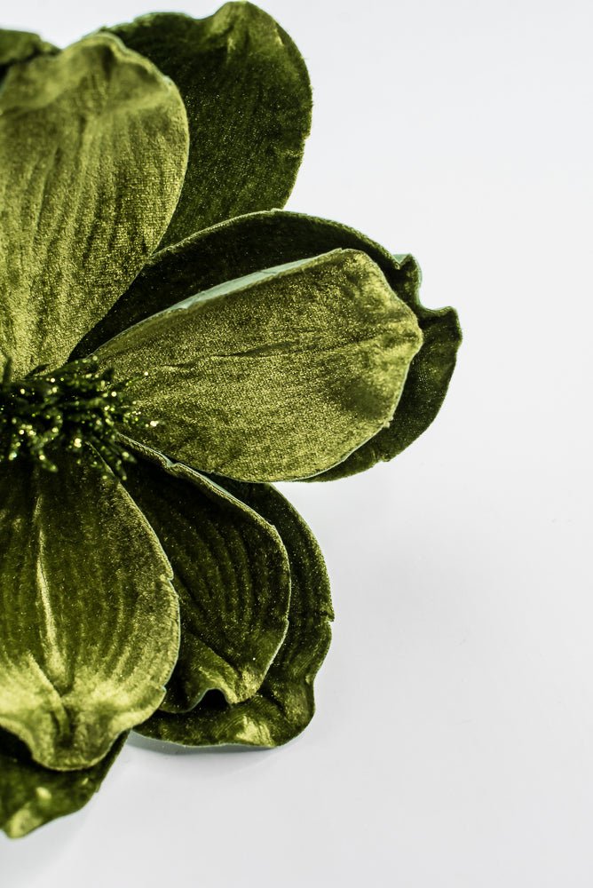 Olive Green, Velvet Magnolia Stem - Greenery Market86611OLIVE