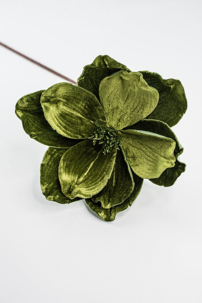 Olive Green, Velvet Magnolia Stem - Greenery Market86611OLIVE