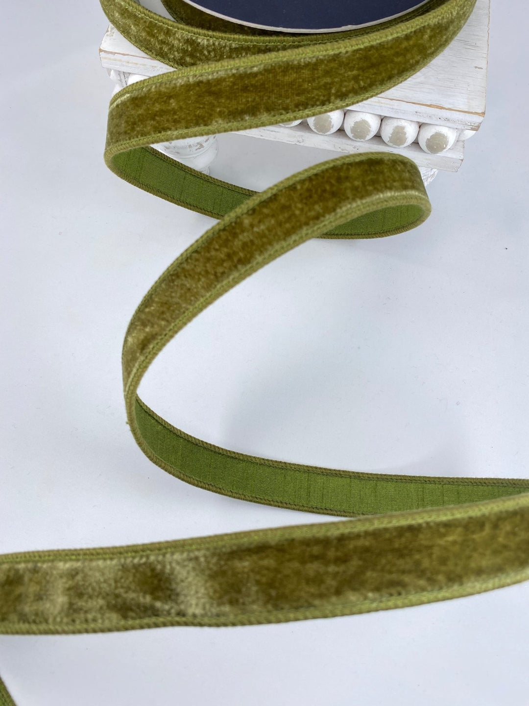 Olive Velvet Farrisilk Wired Ribbon - 1" - Greenery MarketRG008 - 76
