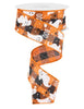 Orange and black check Ghost ribbon 1.5” wired ribbon - Greenery MarketWired ribbonRGF1061P2