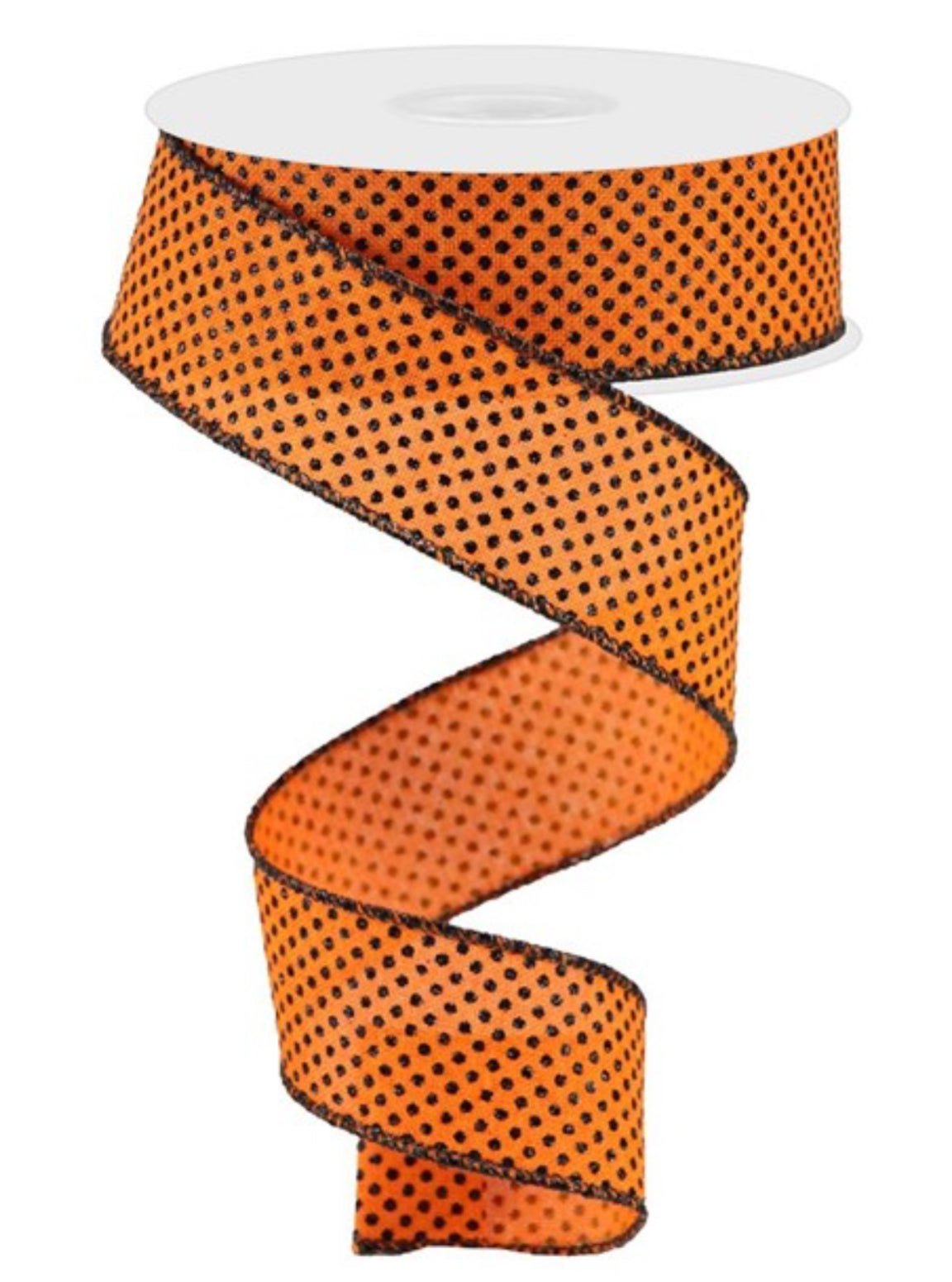 Orange and black polka dots wired ribbon 1.5” - Greenery MarketRibbons & TrimRGA1731YF