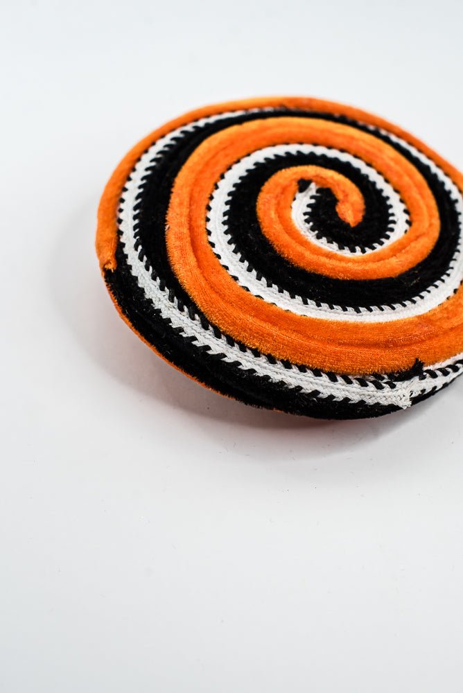 Orange and Black Velvet Ornament Lollipop - Greenery Market57245ORBK