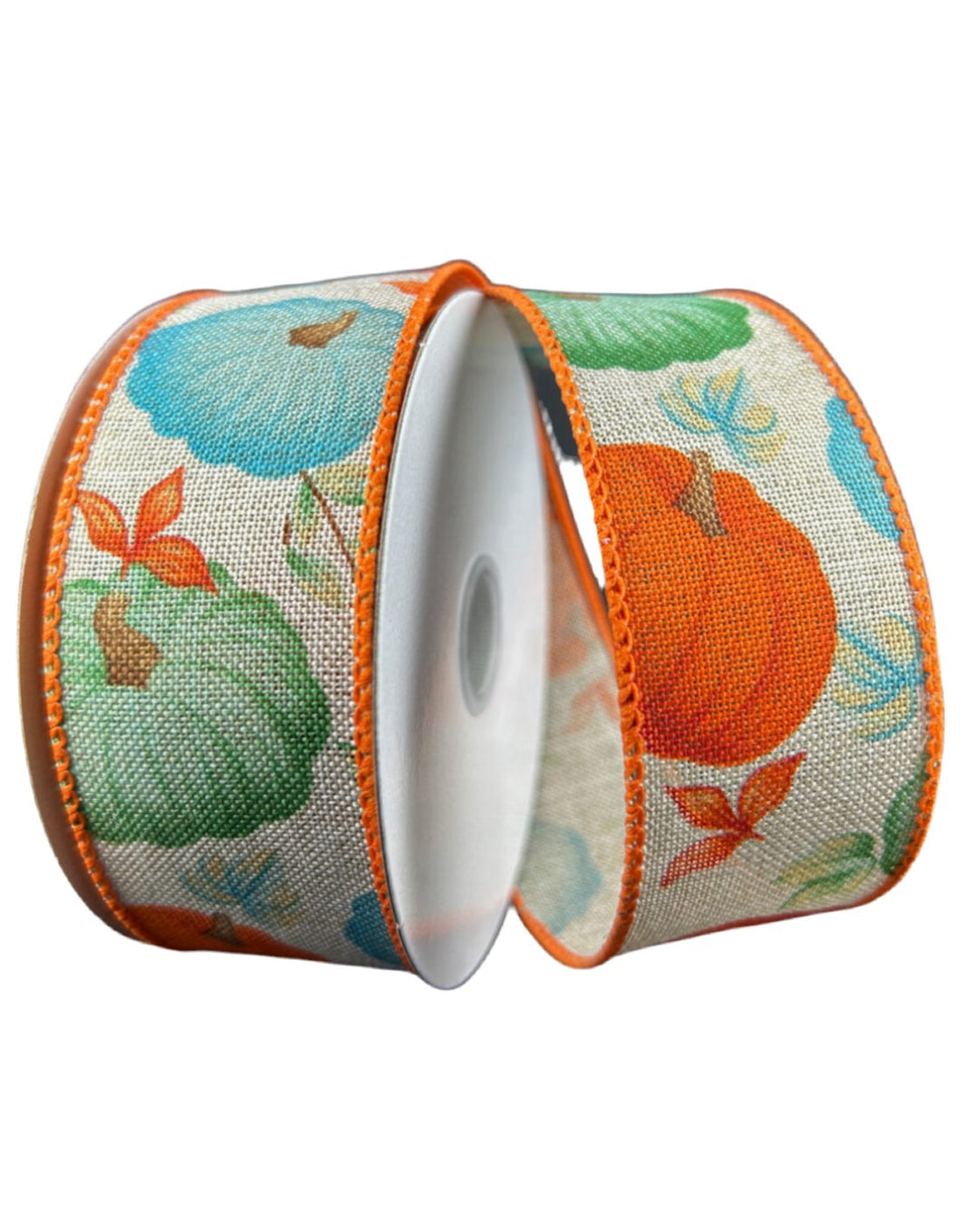 Orange and blue pumpkins wired ribbon, 1.5" - Greenery MarketWired ribbon61414 - 09 - 15