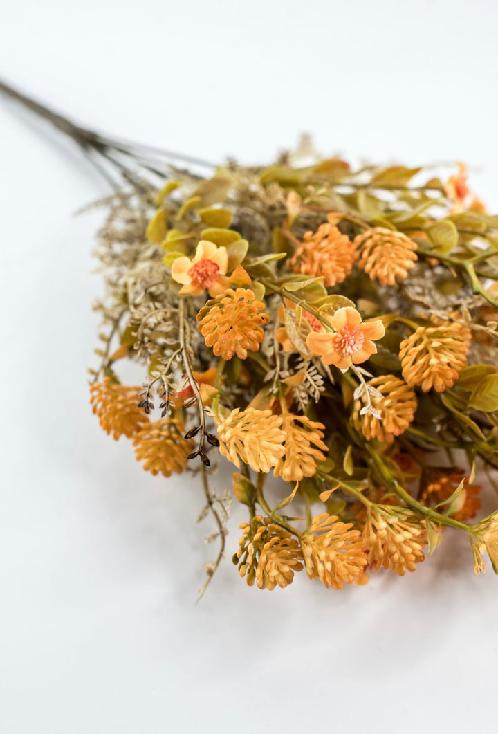 Orange And Yellow Mustard Mixed Plastic Leaf Ball - Greenery Market85336-YEL