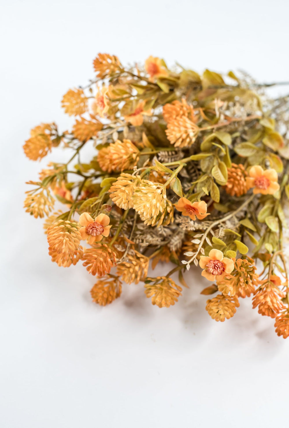 Orange And Yellow Mustard Mixed Plastic Leaf Ball - Greenery Market85336-YEL