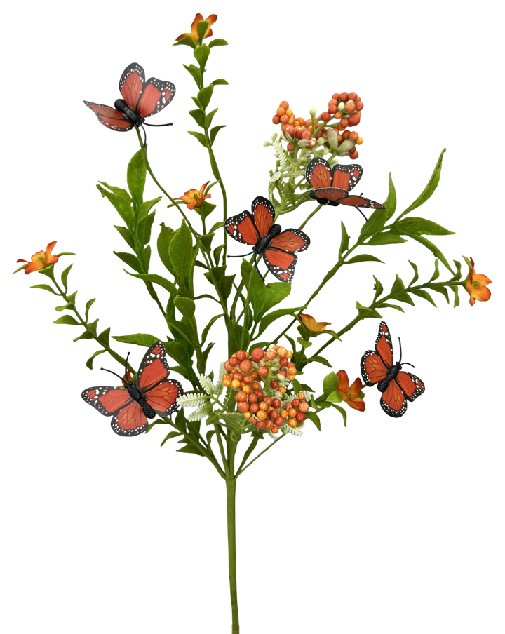 Orange Butterfly Filler Pick - 16" - Greenery MarketArtificial Flowers63941OR