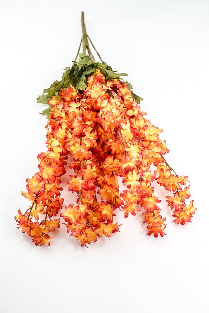 Orange delphiniums artificial flower bush - Greenery MarketArtificial Flora85332 - OR