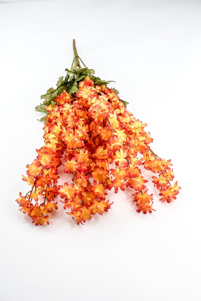 Orange delphiniums artificial flower bush - Greenery MarketArtificial Flora85332 - OR