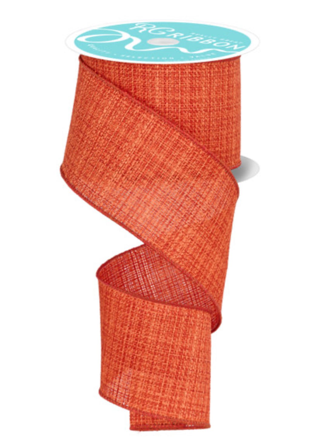 Orange faux tweed wired ribbon 2.5” - Greenery MarketWired ribbonRGF1408WH