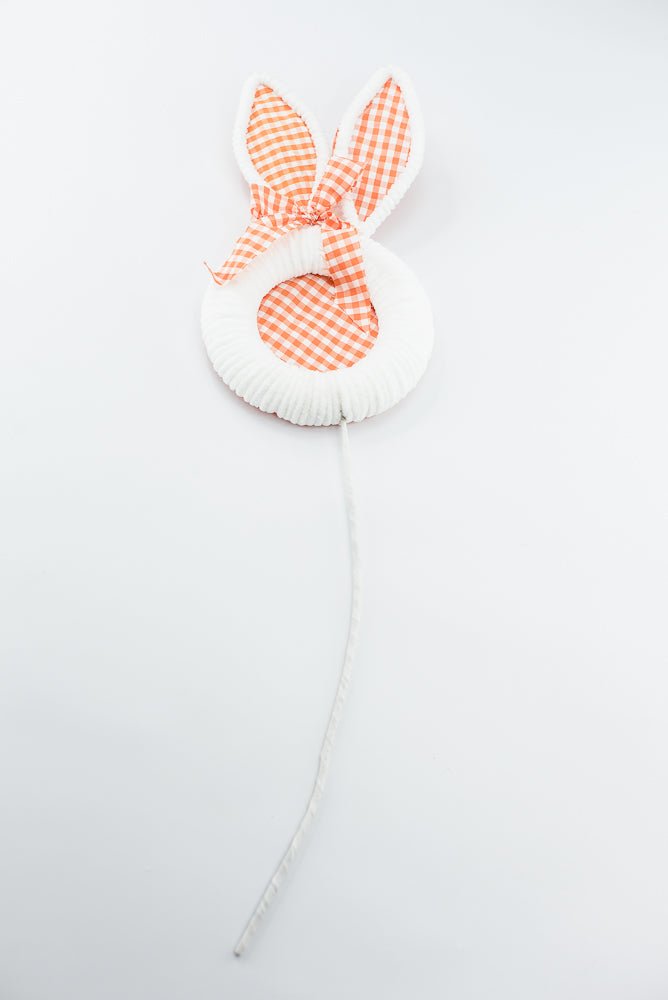 Orange Gingham Easter Bunny Head Stem - 25" - Greenery Market65601-OR